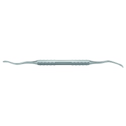 Lucas curette 2-zijdig | 2,5 mm dubbelgebogen | gegroefd